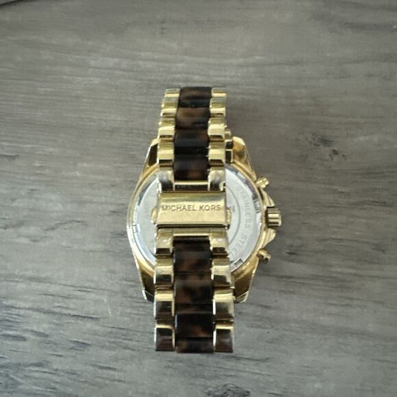 MICHAEL KORS Bradshaw Chronograph Tortoiseshell MK5696. Works. New‎ Battery - Picture 3 of 5